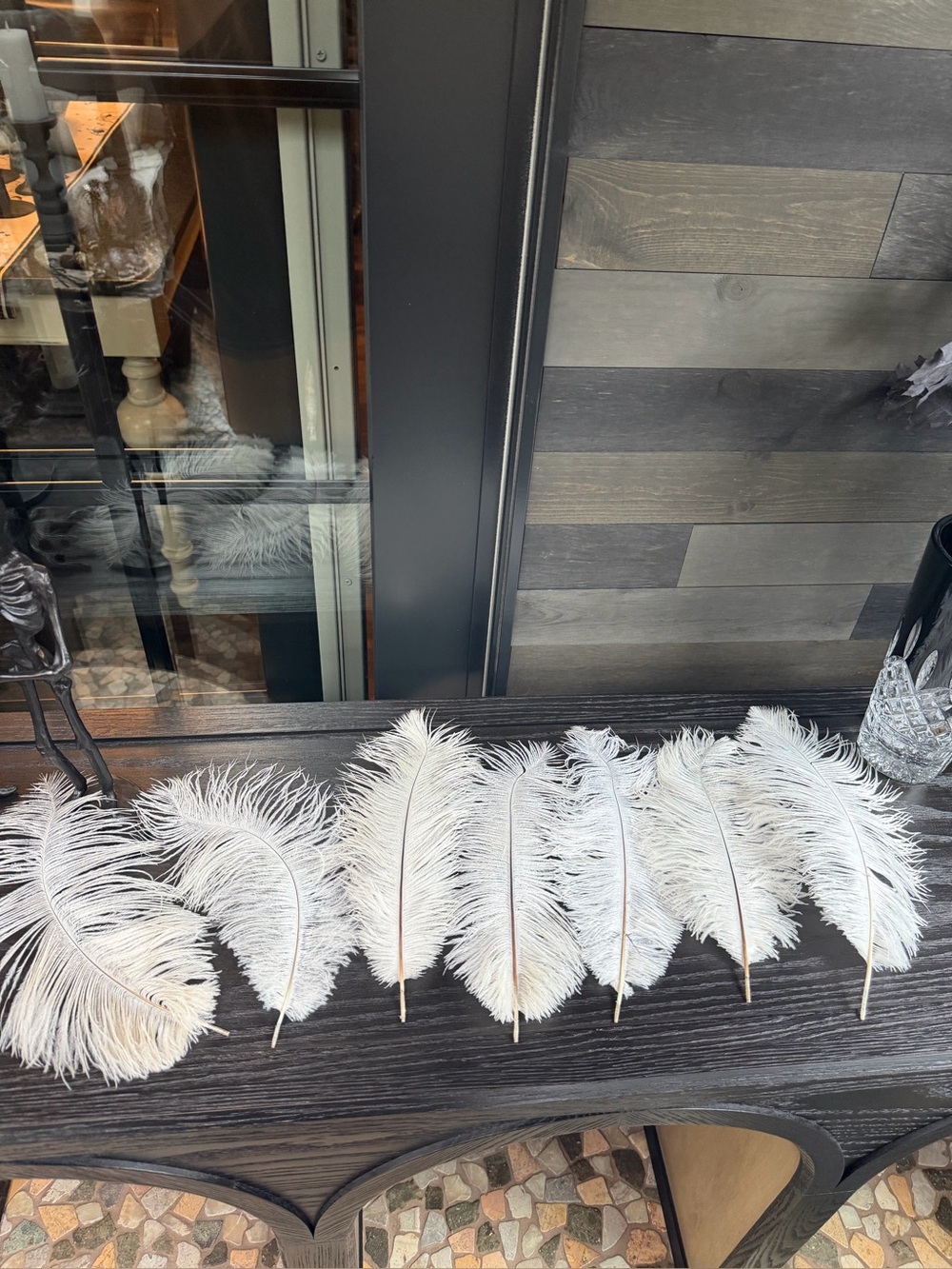 New 7 Ostrich White Feathers Decor For vase and Decoration